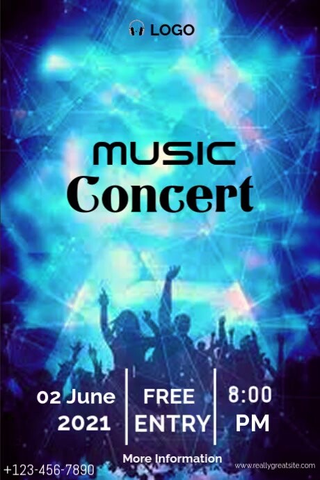 EDITABLE MUSIC CONCERT POSTER | MUSIC FESTIVAL POSTER TEMPLATE | SUMMER MUSIC CONCERT FLYER DESIGN | Plakat
